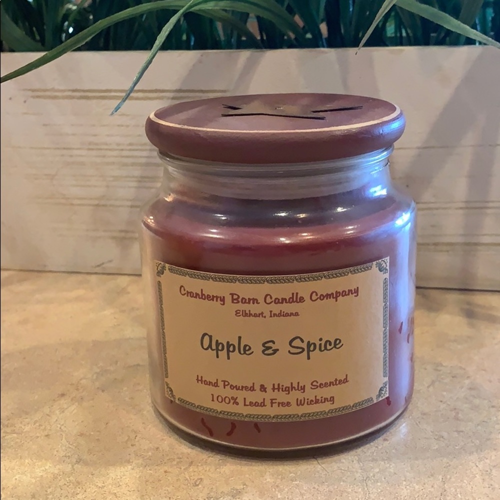 18 oz Apple & Spice candle with wood lid